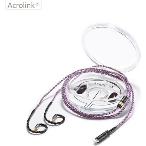 Acrolink 1.2m High Qulity Pcocc and Single crystal silver mixing DIY Replacement Earphone Cable With MMCX For iphone