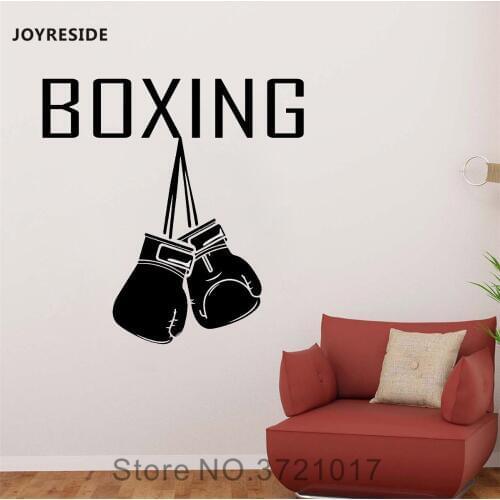 JOYRESIDE Boxing Gloves Wall Sport Decals Vinyl Sticker Home Gym Interior Decorations Fighting Art Club Room Bedroom Mural A1650