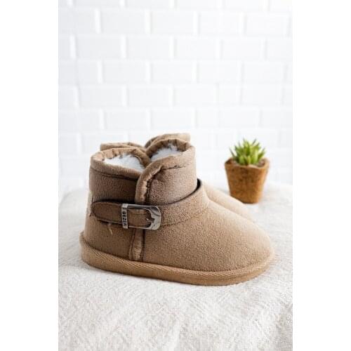 Camel Color Daily Kids Domestic Sheepskin Panduf Boots Light Shoes Son-Slip Sole Soft Material