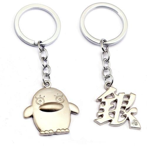 Japanese Anime GINTAMA Keychain Elizabeth Sakata Gintoki Metal Key Ring Car Bag Key Chain Pendant Chaveiro Fashion Jewelry