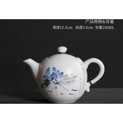 Chinese style Kung Fu teapot kiln white porcelain tea pot scrub pottery teaware household filter tea maker ceramic kettle