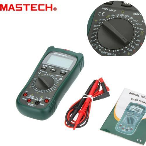 MASTECH MS8260B Digital Multimeter AC/DC Voltage Current Resistance Capacitance Diode Continuity Non Contact AC Voltage Detect
