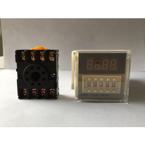 DH48S-1Z 0.01S-99H99M LED Display Programmable Digital Counter Relay AC110V 50/60Hz 48*48*97mm+Socket Base
