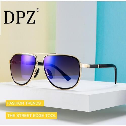 DPZ 2020 NEW Luxury Mens Classic Aviation Sunglasses Man Mirror Blue Lens lunettes Ocean gradient sunglasses Oculos De Sol