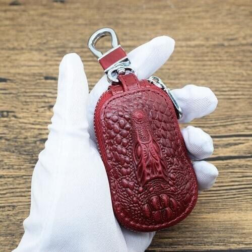 Etaofun 2019 Crocodile car Key Holder Wallet 100% Genuine Leather Unisex Solid Key Wallet Organizer Bag Keys Housekeeper Wallet