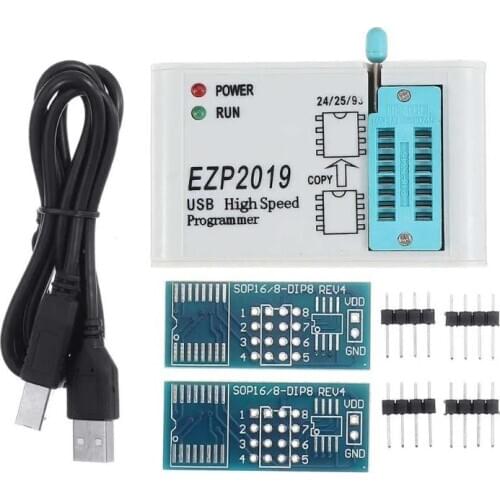 EZP2019 High Speed USB SPI Programmer Support 24 25 26 93 Series Chips EEPROM 25 Flash Bios with 3 Socket