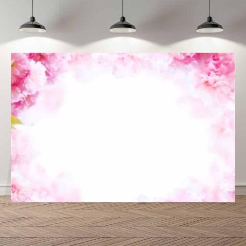 Thin Vinyl Spring Floral Pink Flowers Girls Kids Birthday Party Wedding Banner Photography Backdrop Photo Studio Background