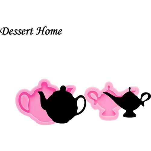DY0627 Glossy Resin Genie lam Keychain Mold , Teapot Silicone Molds for DIY Epoxy Jewellery Making, Silicon Clay Molds
