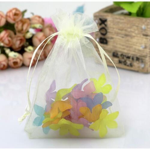 Hot Sale 500pcs/lot Beige Organza Bags 15x20cm Wedding Gift Pouches Jewelry Packaging Organza Gift Bag With Drawstring