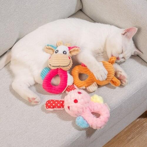 Pets Dog Cat Toys Cute Handshake Plush Doll Squeeze Squeaky Sound Funny Chew Bite Toy Durability Funny Bite Squeak Toys