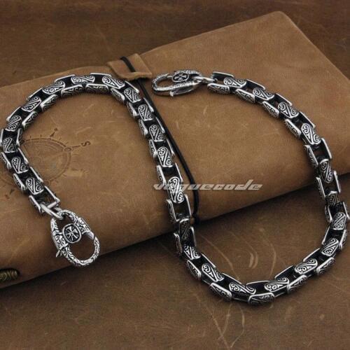 Fashion Gothic Cross Waist Pendant Solid 316L Stainless Steel Cool Mens Biker Dragon Totem Wallet Chain 5A020WC6 -- 14"~36"