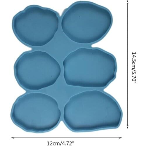 N7MF DIY Crafts Epoxy Resin Mold Handmade 6 Irregular Round Casting Silicone Mould