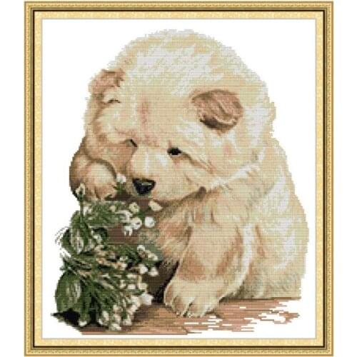 DA476 Bear cross stitch kit aida 14ct 11ct count printed canvas stitches embroidery DIY handmade needlework
