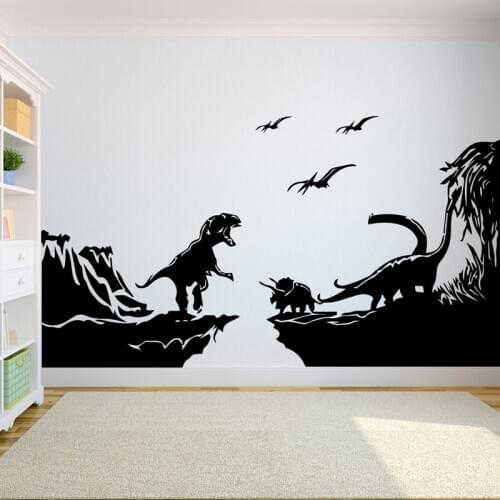 Dinosaur Jurasic Wall Decal T-Rex Wall Vinyl Sticker Bedroom Kids Girls Boys Teenager Room Customized Decor Murals E18