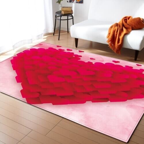 Valentines Day Balcony Floor Carpets Girls Bedroom Decor Bedside Mat Flannel Kids Play Area Rug Carpet for Modern Living Room