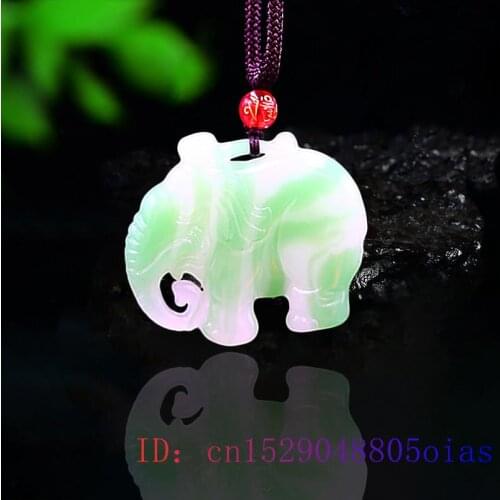 Jade Elephant Pendant Charm Natural Fashion Carved Necklace Gifts Jewelry Green White Chinese Double sided Amulet Jadeite