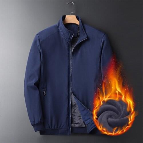 2021 NEWWinterMens Fashion Jacket Youth Long-sleeved Round Neck Plus Velvet Thick Section To Keep Warm Coat winter jacket men