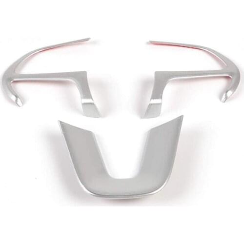 Steering Wheel Cover Trim Accessories Decor Kit for 2015-2021 Dodge Challenger Charger for Jeep Grand Cherokee, Silver