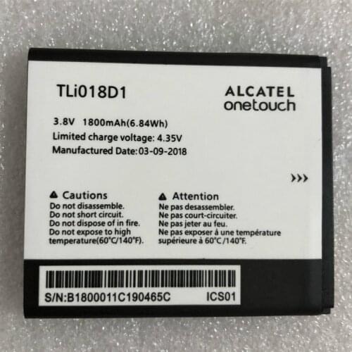 100% New Original 1800mAh Tli018D1 Battery For Alcatel One Touch D5 Dual 5038x Pop 3 5015D Cell Phone Batteries
