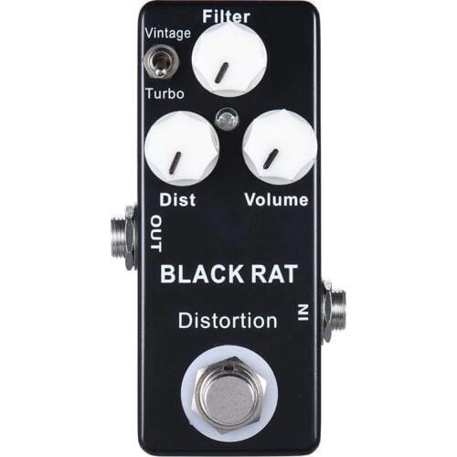Mosky Black RAT Distortion Mini Guitar Effect Pedal with true bypass switch Supports classic and T-turbo rat distortion