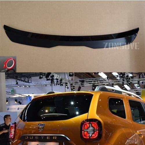 Use For Dacia Duster 2018-2020 Year Roof Spoiler Carbon Fiber Look Accessories Body Kit Factory Style