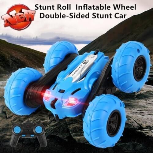 Remote Control Stunt Roll Car Dumper 2.4G Radio Control 360 Degree Rotation Inflate Wheel Double-Sided Walk Electric RC KidsToy