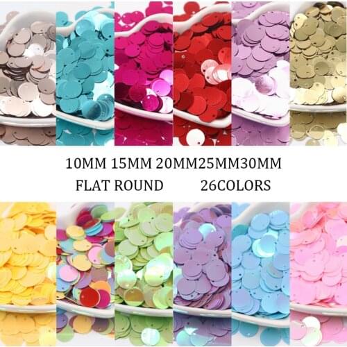 10/15/20/25mm Colorful Large Sequins With Side Hole PVC Flat Round Loose Sequin Paillettes Sewing Craft DIY Scrapbooking Pendant
