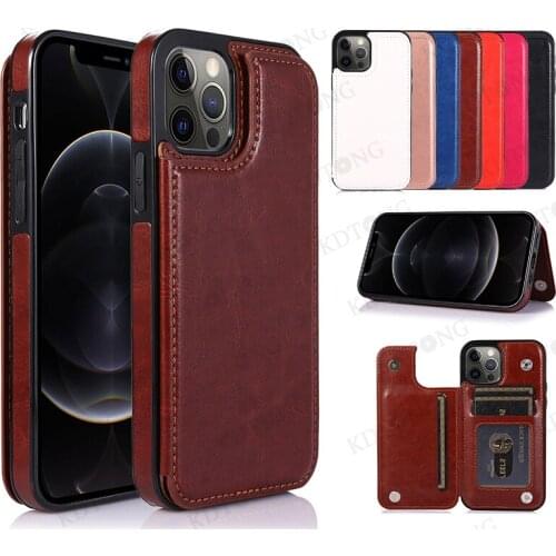 Luxury Ultra Thin Card Slot Case For iPhone 12 11 XS PRO MAX X XR 8 7 6 6S PLUS 5 5S SE 2020 Magnetic Matte Solid Color Cover