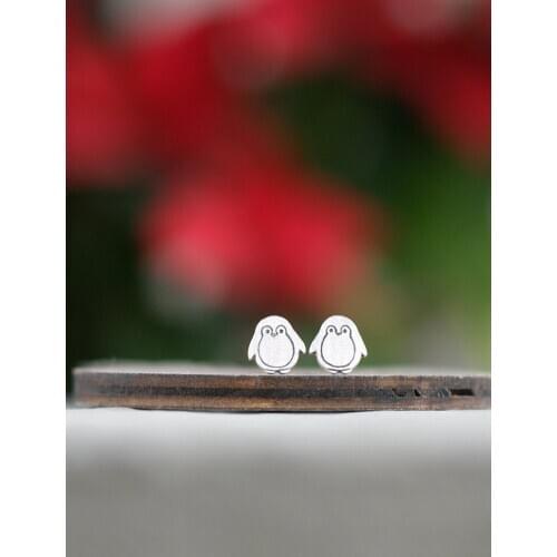 Penguin Stud Earrings Fashion Tiny Cute Cartoon Animal Earring Jewelry Gift For Woman Girls Kids Accessories