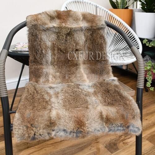 CX-D-135D Custom Size& Color Super Soft Real Rabbit Fur Blanket/Fur Rug ~Drop Shipping