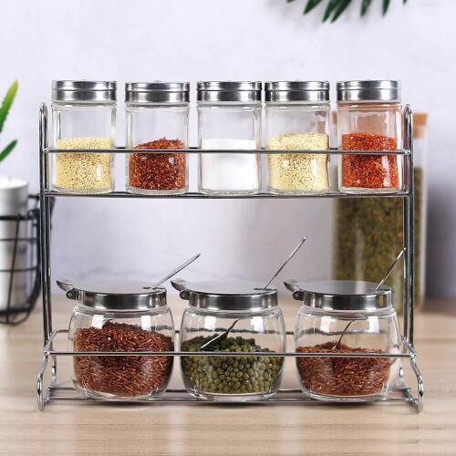Kitchenware Glass Condiment Bottle Salt Tank Condiment Tank Household Condiment Bottle Receiving Box Combination Condiment