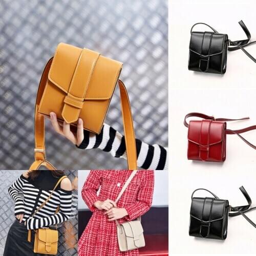 Womens Fashion Leather Simple Solid Handbag Small Shoulder Bags Crossbody Bags for Girls Messenger Bags for Female bolso mujer