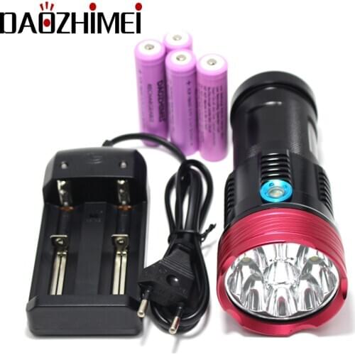 8000LM 9/10/11 x XM-L T6 Led Flashlight Torch Rechargeable Tactical Flashlight Flash Light Use 4*18650 battery Hunting Torch