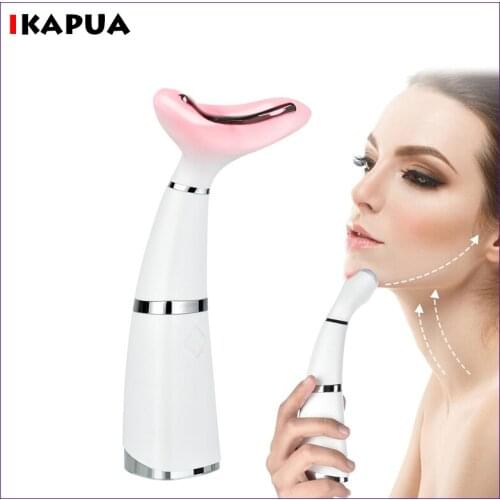 LED Photon Therapy Neck and Face Lifting Massager Sonic Vibration Beauty Machine Anti Wrinkle Skin Tightening Double Chin Slimme