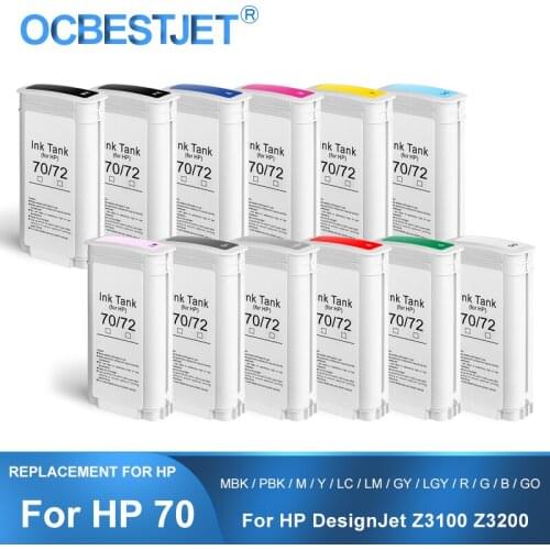 12Color/Set For HP 70 HP70 Compatible Ink Cartridge With Full Pigment Ink For HP Designjet Z2100 Z3100 Z3200 Z5200 Z5400 Printer