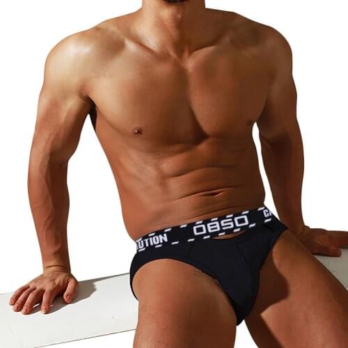 Brief Men Low waist Hole Design Underwear Man Sexy Jockstrap Quick Dry Briefs Bikini Gay Mans underwear for Male in 3 Colors