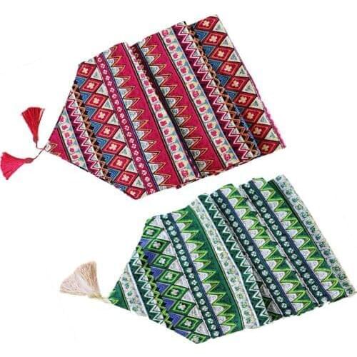 4Sizes Bohemia Vintage Table Runner with Tassel Table Cloth for Home Decoration Restaurant Decor Linen Cotton Table Runner