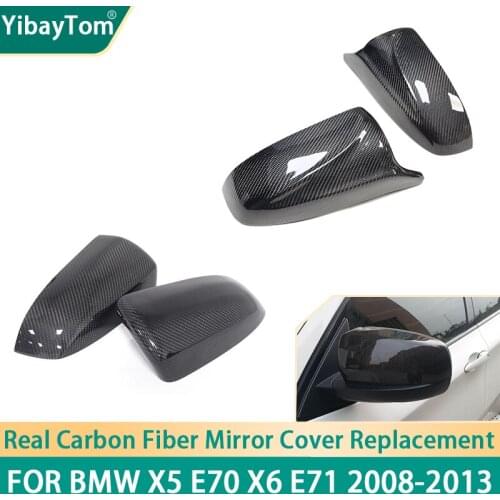 2pcs Real Carbon Fiber modified M Style Rearview Mirror Cover cap Replacement For BMW X5 E70 X6 E71 2008-2013 (not fit X5m X6m)