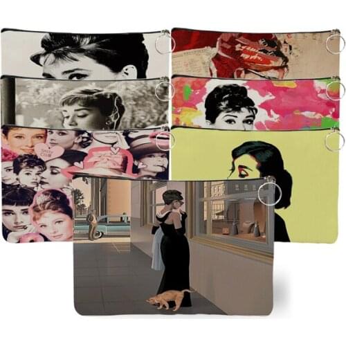 Women Outdoor Storage Pouch Retro Classic Celebrity Posters Hepburn Print Cosmetic Makeup Bag Portable Toiletries Organizer