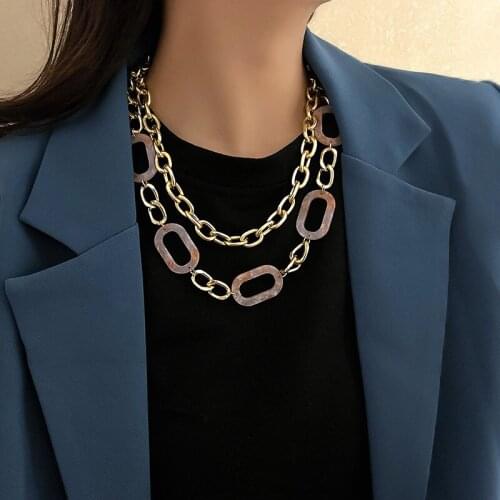 2021 Punk Exaggerated Heavy Metal Big Thick Chain Choker Necklace Women Goth Fashion Night Club Jewelry Female Chocker Collier