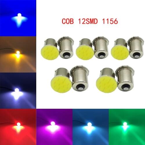 10Pcs/Lot COB 1156 BA15S 12SMD Car LED Light Signal Bulbs Super Bright Auto Turn Tail Reverse Parking Brake Lamp 12V