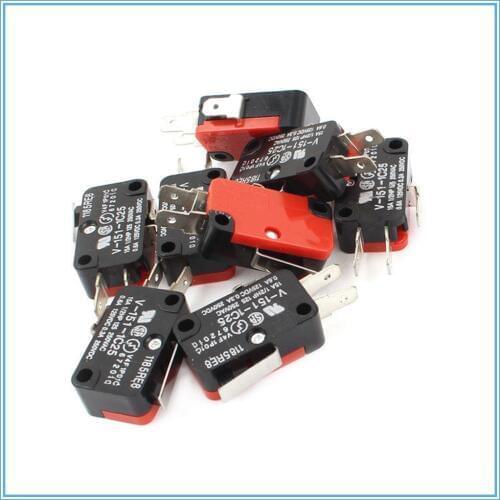 10 Pcs V-151-1C25 Micro Limit Switch SPDT NO NC Snap Action AC 125/250V
