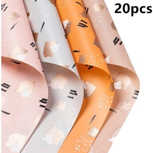 20pcs Graffiti Print Waterproof Flower Wrapping Papers Bouquet packing Papers Florist Gift Wrapping Valentines Day Gifts Supply