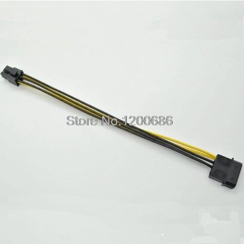 20CM Large 4P (D type) turn 6P wire harness aphics power cable IDE switch 6P graphics power cord 4-pin to 6-pin wire