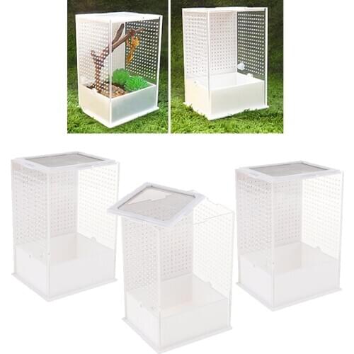 3pcs Acrylic Box Insect Reptile Breeding Feeding Container Turtle Spider