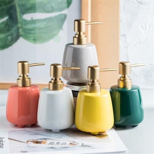 320ml Ceramic Soap Dispenser Bathroom Body Wash Hand Sanitizer Shampoo Bottle Home Hotel Liquid Replace Empty Sub-bottle