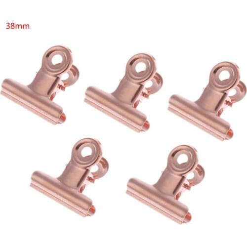 94PF 5 Pcs Bulldog Letter Grip Clips Stainless Steel Paper File Binder Clip Clamps Stationary Office Supplies