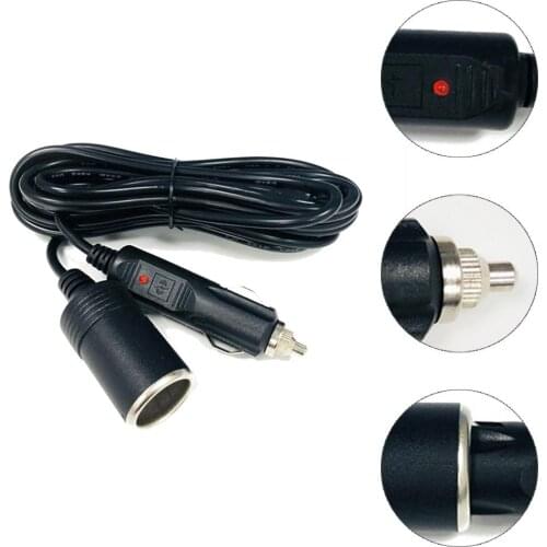 Car Cigarette Lighter Extension Cord High Power 12V/ 24V Universal 10A Fuse 120W Refrigerator Power Extension Line 5m/16.4ft