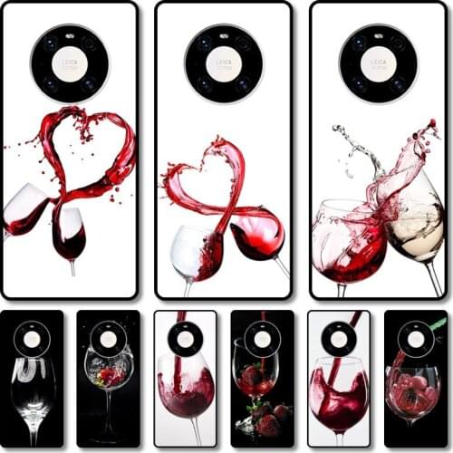 Red wine glass Phone Case For Huawei mate 40 30 10 20 40 8 9 Lite Z Pro RS black cell shell
