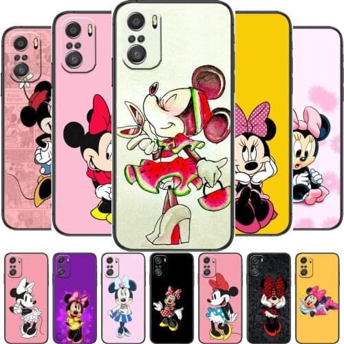 Disney Mouse Minnie Shy Cute Spiderman Phone Case For xiaomi redmi 11 Lite pro Ulitra 10 9 8 MIX 4 FOLD 10t Black Cover Silicone
